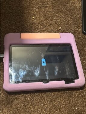 Two Kid Kindle Fire Tablets w/ Purple Bumper Case